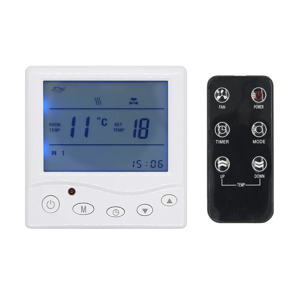 Image LCD Display  Water Heating Thermostat Weekly Programmable Room Temperature Controller 230V with Remote Control