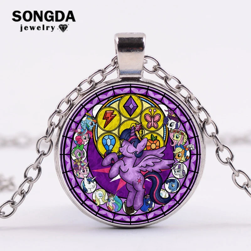 SONGDA Anime My Cute Little Foal Rainbow Horse Princess Necklace Art Glass Gem Toy Pendant Cosplay Chokers Necklaces for Child
SONGDA Anime My Cute Little Foal Rainbow Horse Princess Necklace Art Glass Gem Toy Pendant Cosplay Chokers Necklaces for Child