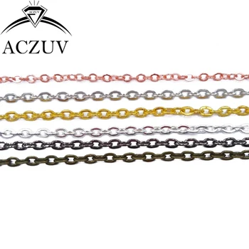 100m Silver/Gold/Bronze/Gunmetal Black/Rhodium 2x3mm 3x4mm Flat Cable Link Metal Chain Findings Accessories For Jewelry Making
100m Silver/Gold/Bronze/Gunmetal Black/Rhodium 2x3mm 3x4mm Flat Cable Link Metal Chain Findings Accessories For Jewelry Making