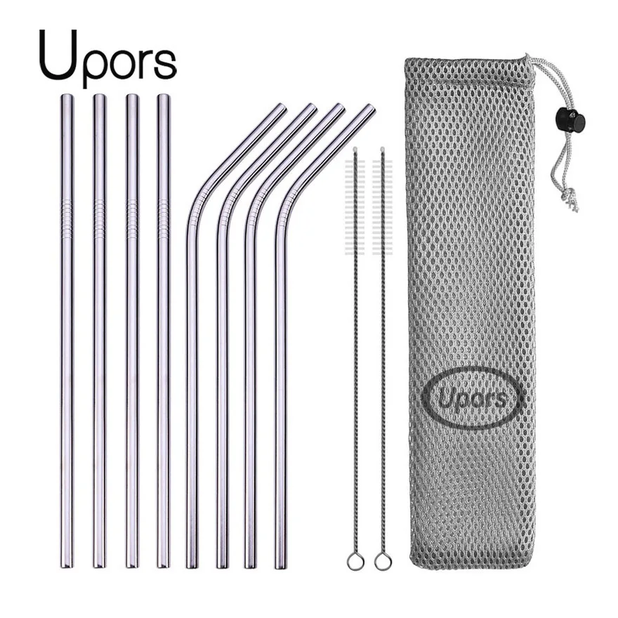 UPORS Reusable Metal Drinking Straw 304 Stainless Steel Straws Straight Bent Drinking Straw with Cleaner Brush Pouch Wholesale
UPORS Reusable Metal Drinking Straw 304 Stainless Steel Straws Straight Bent Drinking Straw with Cleaner Brush Pouch Wholesale