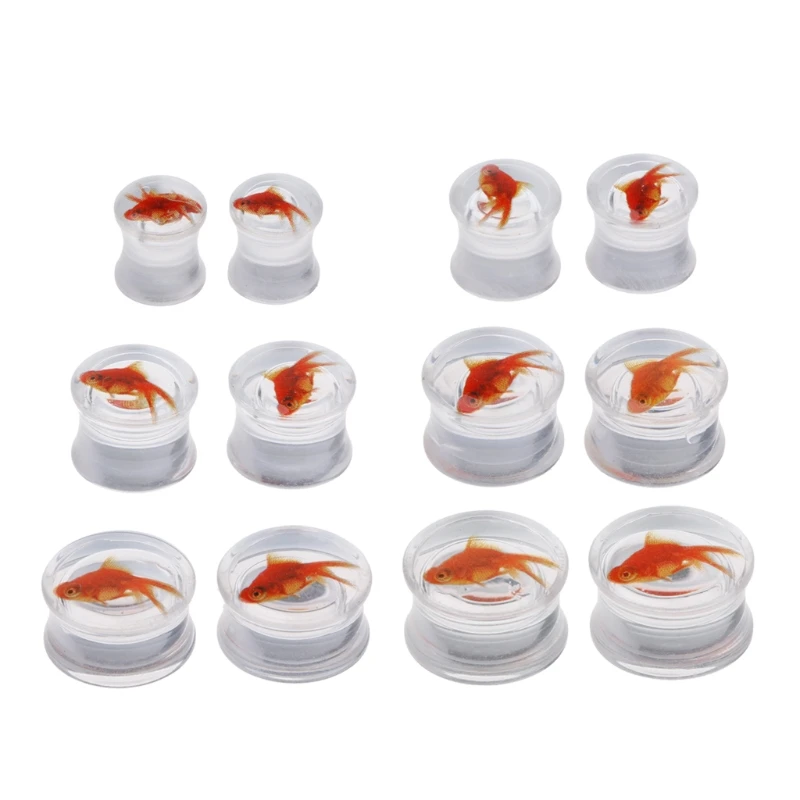 2PCS Transparent Acrylic Golden Fish Ear Plugs Tunnels Expander Piercing Jewelry gai
2PCS Transparent Acrylic Golden Fish Ear Plugs Tunnels Expander Piercing Jewelry gai