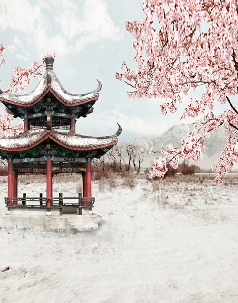 5x7ft Chinese Pavilion Pink Flowers Photography Backdrops Photo Props Studio Background
5x7ft Chinese Pavilion Pink Flowers Photography Backdrops Photo Props Studio Background