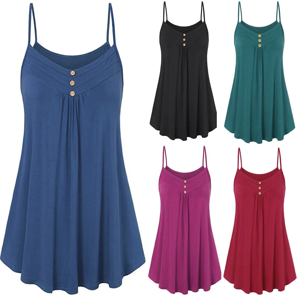 Women Summer Loose Button V Neck Cami Tank Tops Vest Blouse V-Neck T Shirts Overlap Cross Sling Crop Tank Top Vest Camisola#XX
Women Summer Loose Button V Neck Cami Tank Tops Vest Blouse V-Neck T Shirts Overlap Cross Sling Crop Tank Top Vest Camisola#XX