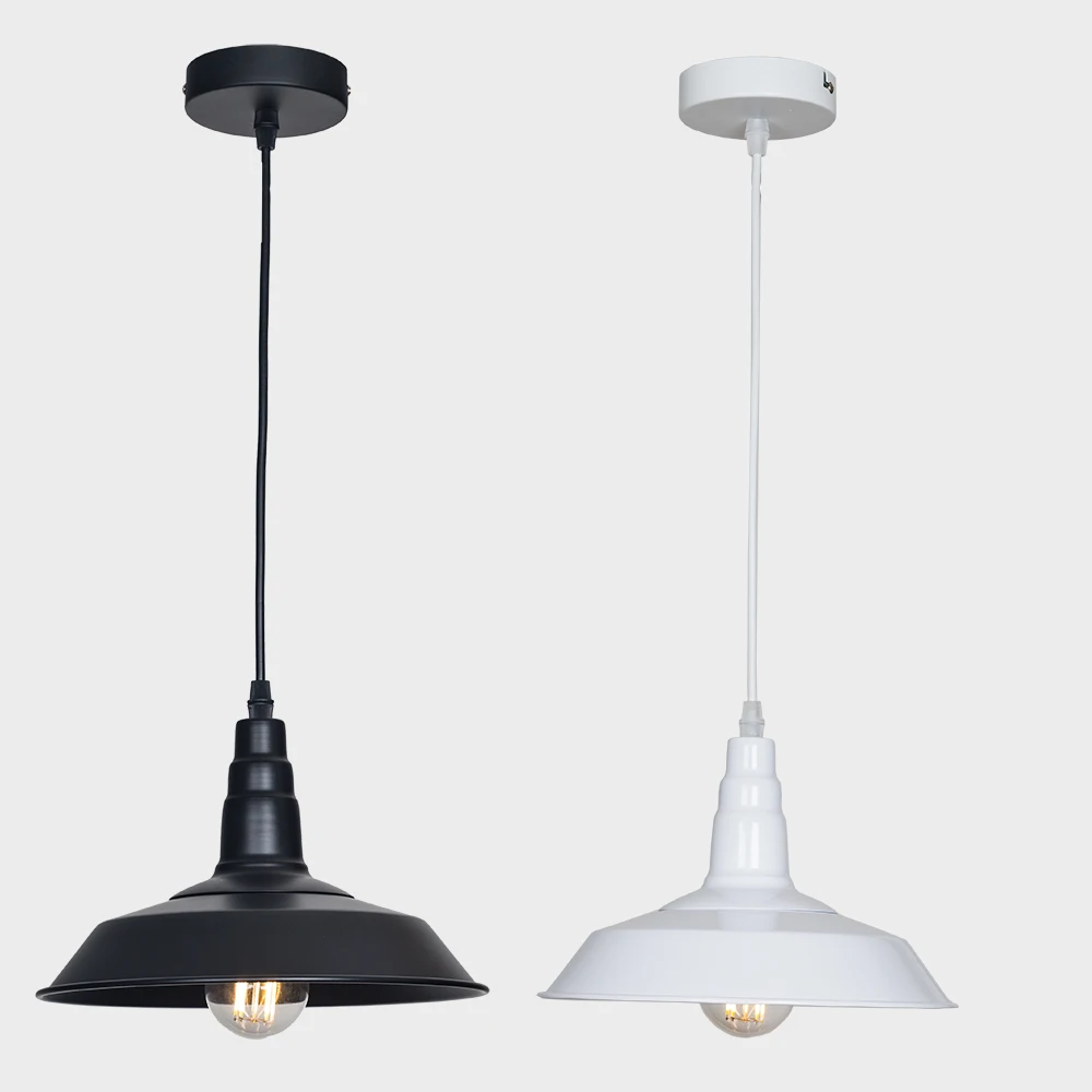 Фото Черно-белые подвесные лампы в стиле ретро светильники лофт домашние съемные