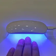 ミニネイル Uv LED ランプ 6 ワット UV ジェルポリッシュ硬化機 3 ビーズ 365nm 405 ネイルアートツール 60s 速乾性 UV ドライヤー LED ドライヤー折りたたみ(China)
