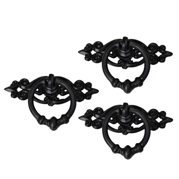 3 Piece Black Antique Cabinet Door Drawers Cupboard Ring Pull Handle Retro Knob
3 Piece Black Antique Cabinet Door Drawers Cupboard Ring Pull Handle Retro Knob