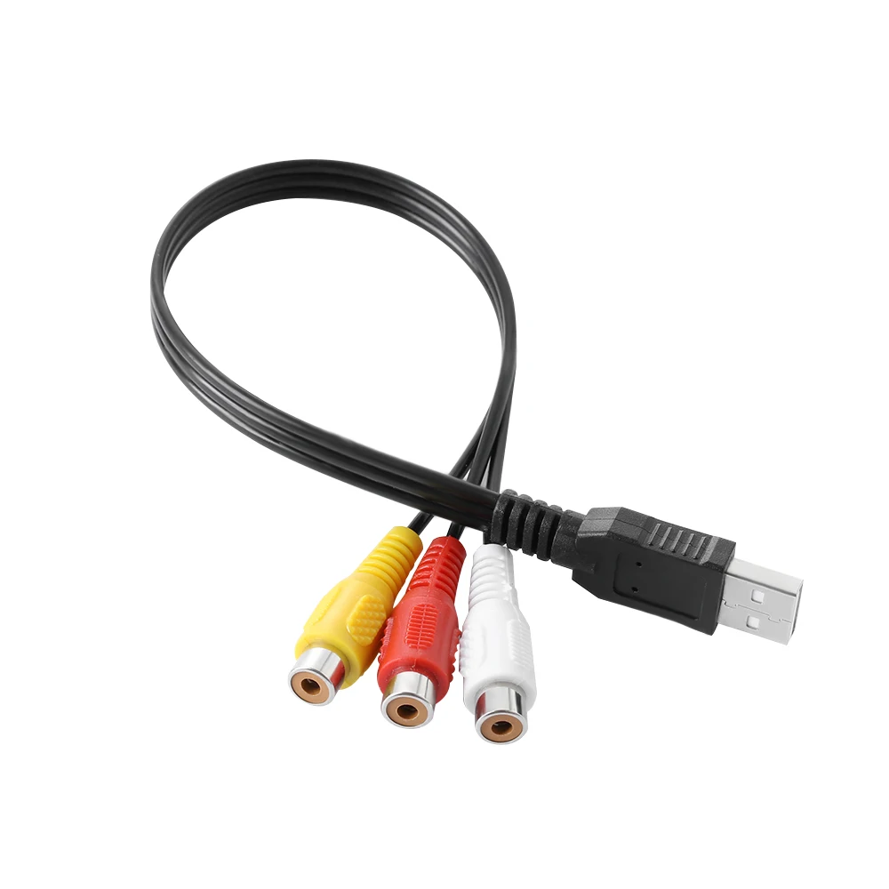 1Pcs 30cm USB Male To 3RCA Female AV Cord Video Audio Converter Cable Adapter Fit HDTV TV Computer
1Pcs 30cm USB Male To 3RCA Female AV Cord Video Audio Converter Cable Adapter Fit HDTV TV Computer
