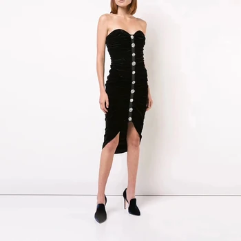 New 2019 Summer Dress Women Sexy Black Strapless Button Sleeveless Midi Bodycon Dress Club Wear Celebrity Party Dress Vestidos
New 2019 Summer Dress Women Sexy Black Strapless Button Sleeveless Midi Bodycon Dress Club Wear Celebrity Party Dress Vestidos