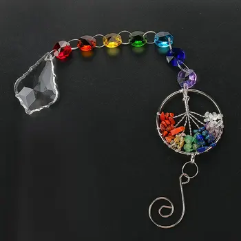 H&D Chandelier Crystal Suncatcher Window Hanging Rainbow Prisms with Healing Tree of Life for Home/Car Charms & Porch Decor
H&D Chandelier Crystal Suncatcher Window Hanging Rainbow Prisms with Healing Tree of Life for Home/Car Charms & Porch Decor