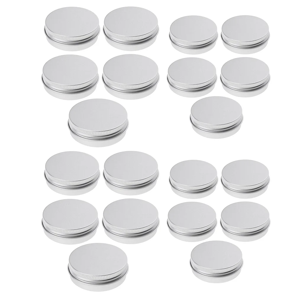 20pieces 25/150ml Aluminum Lip Balm Tin Pots Cosmetic Cream Jar Bottle Container