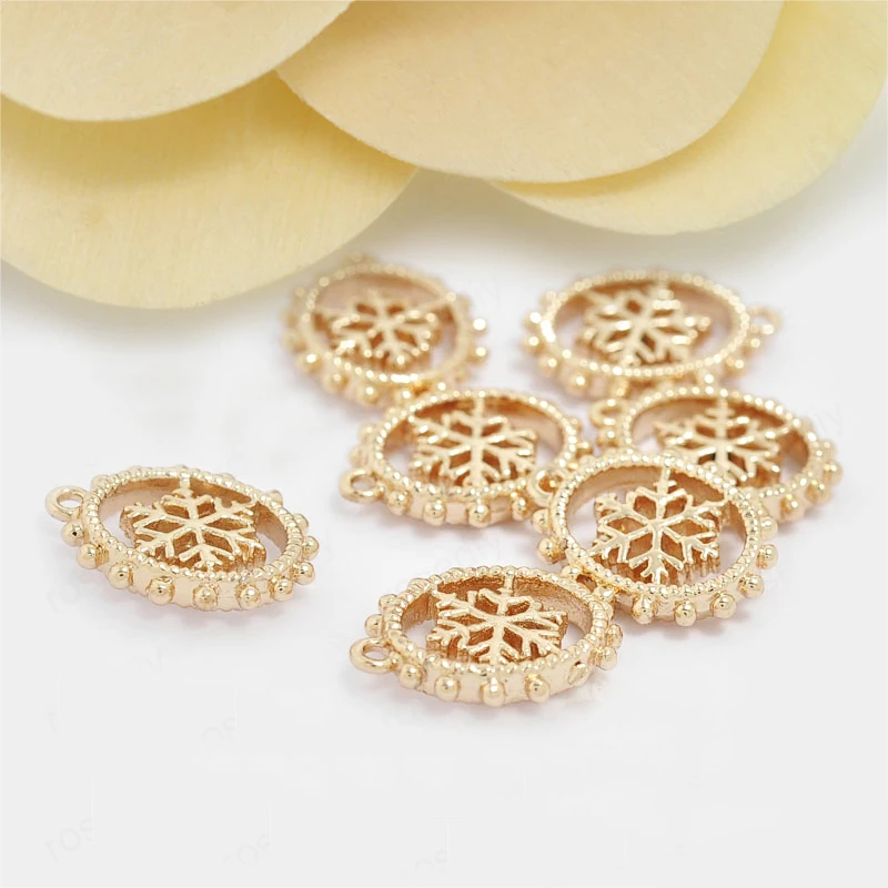 10PCS 14.5x12MM 24K Champagne Gold Color Plated Brass Oval Snowflake Charms Pendants High Quality Diy Jewelry Accessories
10PCS 14.5x12MM 24K Champagne Gold Color Plated Brass Oval Snowflake Charms Pendants High Quality Diy Jewelry Accessories