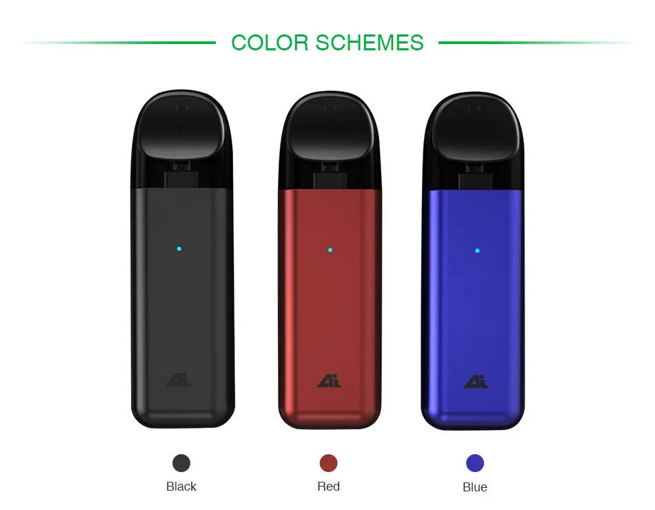 Original IJOY AI POD Kit 15W Pod Vape with 450mAh Battery&1.6ohm 2ml Refillable Cartridge Vs Novo Pod Nautilus Aio Minifit Kit