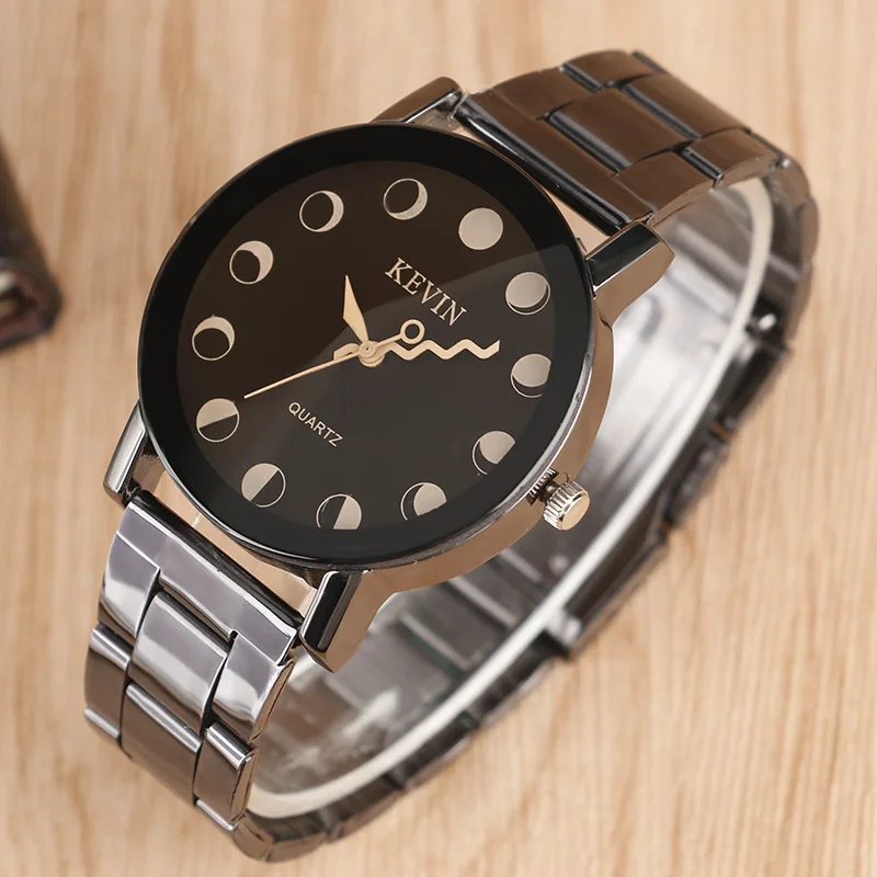 KEVIN Watch Unique Sun Day Night Moon Dial Men's Fashion Wave Pointer Stainless Steel Quartz Wristwatch Casual Women Dress Clock
KEVIN Watch Unique Sun Day Night Moon Dial Men's Fashion Wave Pointer Stainless Steel Quartz Wristwatch Casual Women Dress Clock