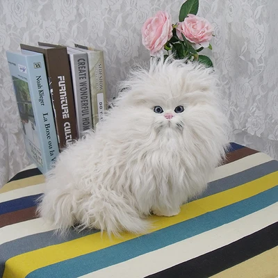 Милый белый персидский кот модель 28x18x21 см полиэтилен и мех кошки реквизит для