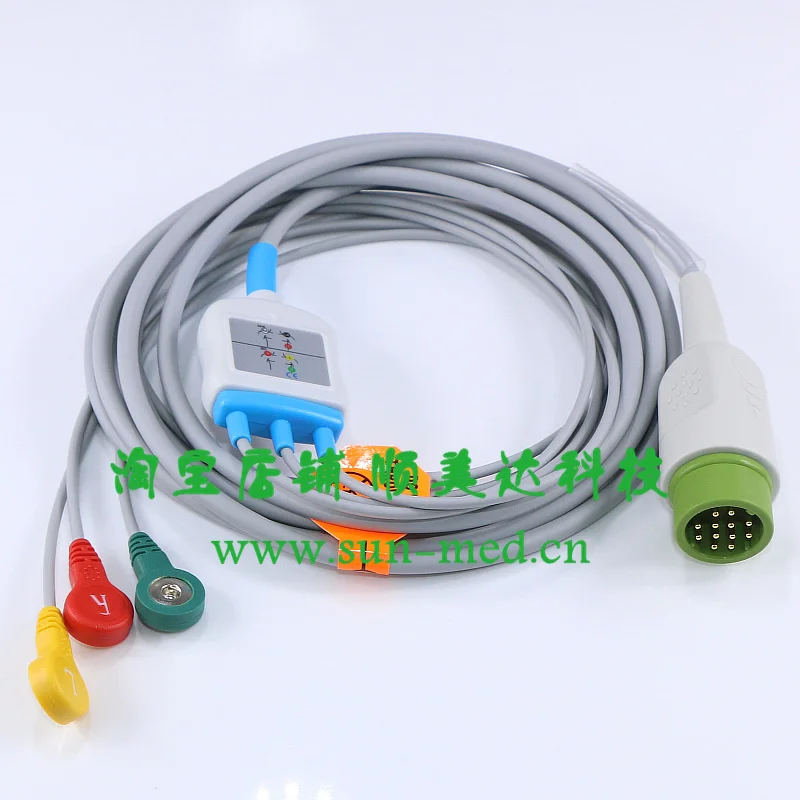 Compatible Medtronic Physio Control Lifepak ECG Cable 3 Leads Snap IEC 11110-000029
Compatible Medtronic Physio Control Lifepak ECG Cable 3 Leads Snap IEC 11110-000029