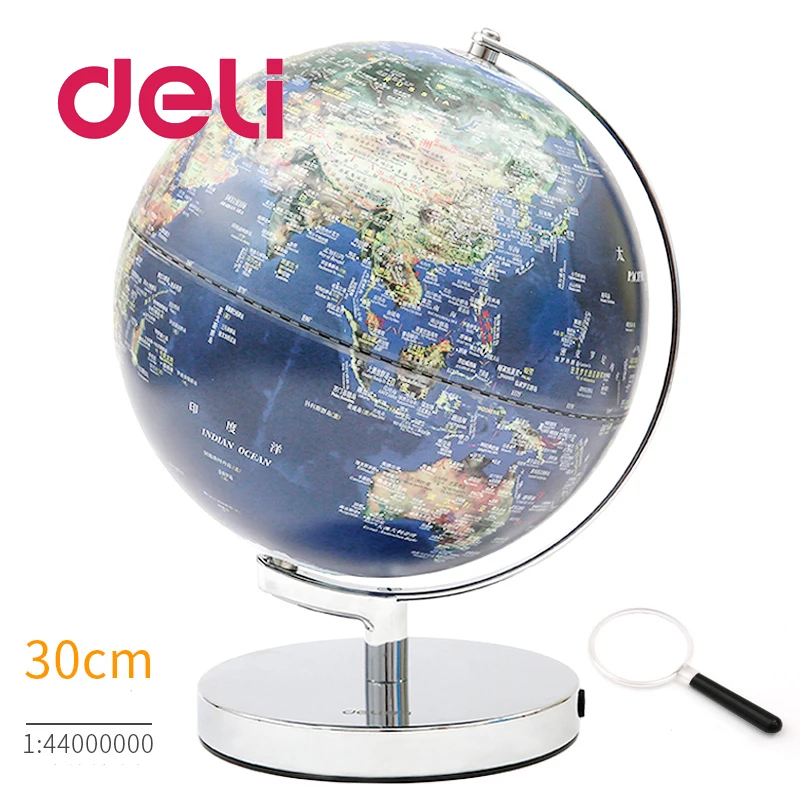 Deli Map Geography Stereoscopic 3d World Earth Globe LED light Educational metal Stand Home Ideal Miniatures Gift office gadgets
Deli Map Geography Stereoscopic 3d World Earth Globe LED light Educational metal Stand Home Ideal Miniatures Gift office gadgets