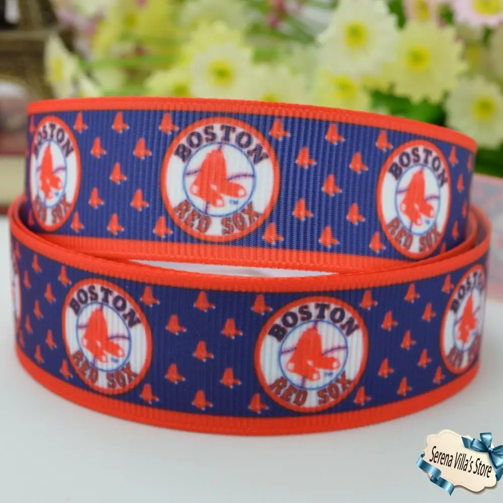 Фото New 7/8 high quality boston sports ribbon printed birthday gift paking party decorations 22mm grosgrain christmas Best prices  Дом и | Ribbons (32222991469)