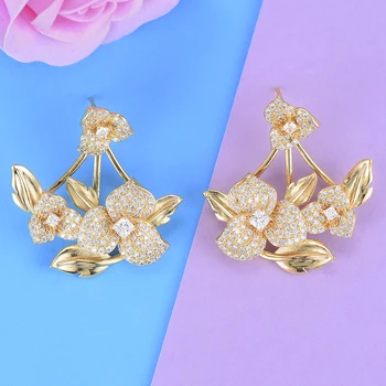 GODKI Luxury 3 Tone Flower Leaves Stud Earrings For Women Wedding Cubic Zircon Crystal African Dubai Bridal Earrings NEW
GODKI Luxury 3 Tone Flower Leaves Stud Earrings For Women Wedding Cubic Zircon Crystal African Dubai Bridal Earrings NEW