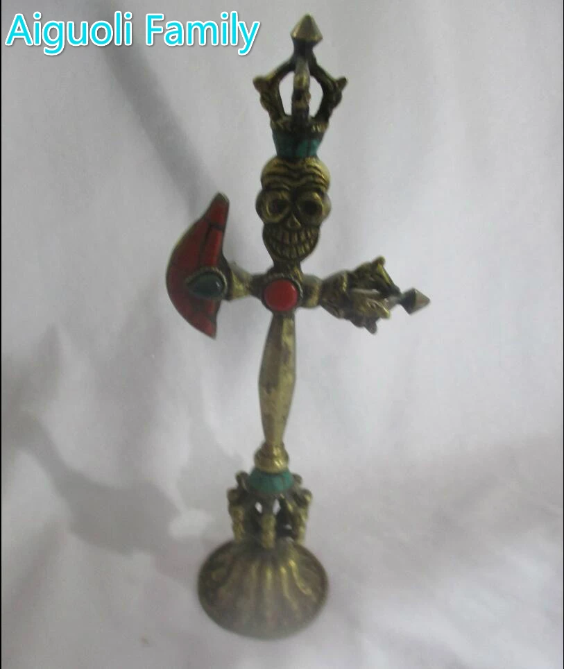 Collectible Tibetan Buddhist instruments Old Copper Carved statue /9 inch Antique Metal Magic wand from Tibet/Nepal 002
Collectible Tibetan Buddhist instruments Old Copper Carved statue /9 inch Antique Metal Magic wand from Tibet/Nepal 002