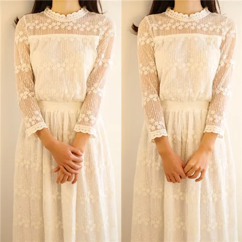 Women Summer Dress High Quality Plus Size White Embroidery Lace Patchwork Vintage Elegant Beach Casual Long Maxi Dress Vestidos
Women Summer Dress High Quality Plus Size White Embroidery Lace Patchwork Vintage Elegant Beach Casual Long Maxi Dress Vestidos
