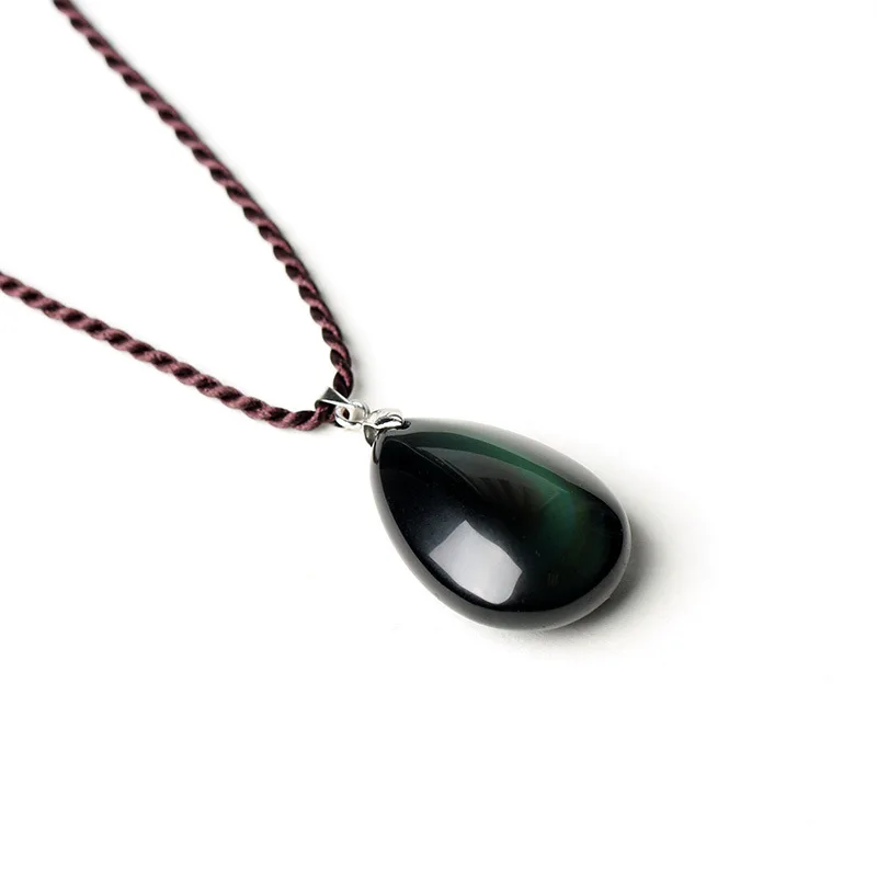 Natural Rainbow Obsidian Necklaces Brown Chain Natural Stone Lucky Drop Water Pendant Necklace for Women Man Yoga Buddha Jewelry
Natural Rainbow Obsidian Necklaces Brown Chain Natural Stone Lucky Drop Water Pendant Necklace for Women Man Yoga Buddha Jewelry