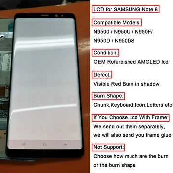 ORIGINAL Amoled 6.3'' Display Replacement LCD for SAMSUNG GALAXY Note 8 Note8 with Touch Screen Digitizer Assembly +Red Burn
ORIGINAL Amoled 6.3'' Display Replacement LCD for SAMSUNG GALAXY Note 8 Note8 with Touch Screen Digitizer Assembly +Red Burn