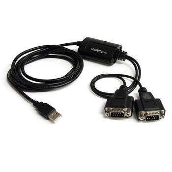 StarTech.com 2 Port FTDI USB to Serial RS232 Adapter Cable with COM Retention, USB 2.0 A, DB9, Male/Male, 2.133 m, Black
StarTech.com 2 Port FTDI USB to Serial RS232 Adapter Cable with COM Retention, USB 2.0 A, DB9, Male/Male, 2.133 m, Black
