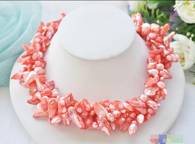 HOT## Wholesale >>>> P4988 4row 18" 20mm pink baroque Tail freshwater pearl necklace
HOT## Wholesale >>>> P4988 4row 18" 20mm pink baroque Tail freshwater pearl necklace