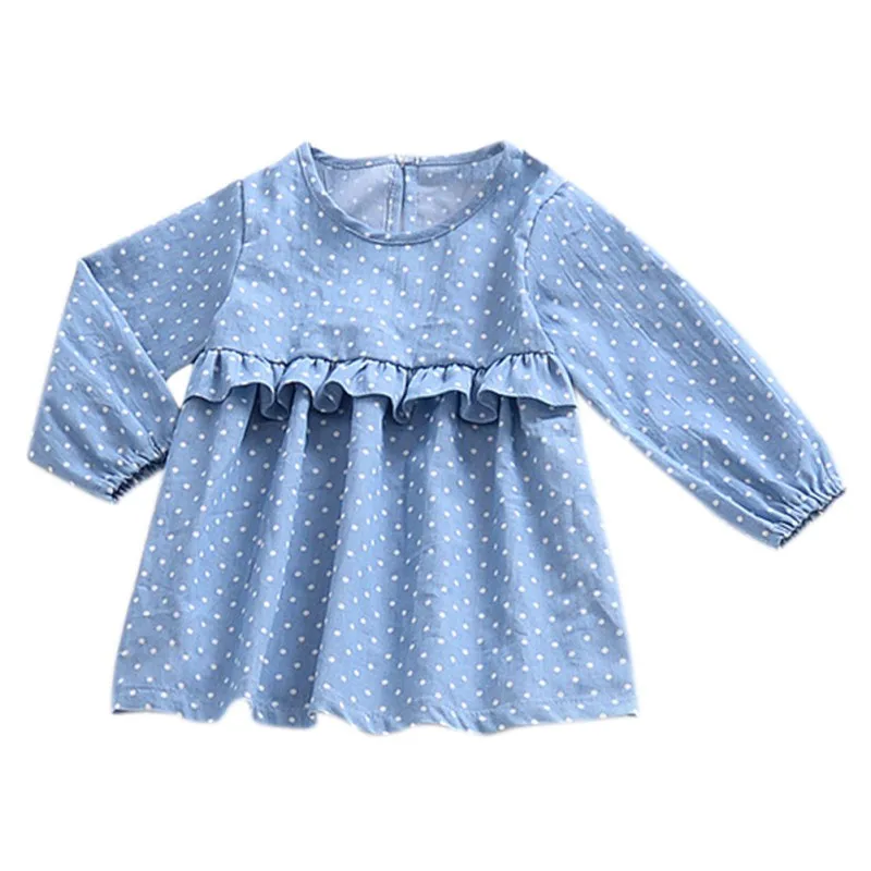 Toddler Girl Children Dress Solid Color Spring Summer Dresses Denim Dot Dress Ruffle Long Sleeve Dresses
Toddler Girl Children Dress Solid Color Spring Summer Dresses Denim Dot Dress Ruffle Long Sleeve Dresses