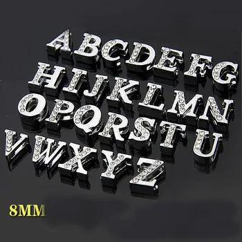 8MM "A-M " (10 pieces/lot) Half Rhinestone Slide Letters Slide Charms Fit DIY Wristband & Bracelet
8MM "A-M " (10 pieces/lot) Half Rhinestone Slide Letters Slide Charms Fit DIY Wristband & Bracelet