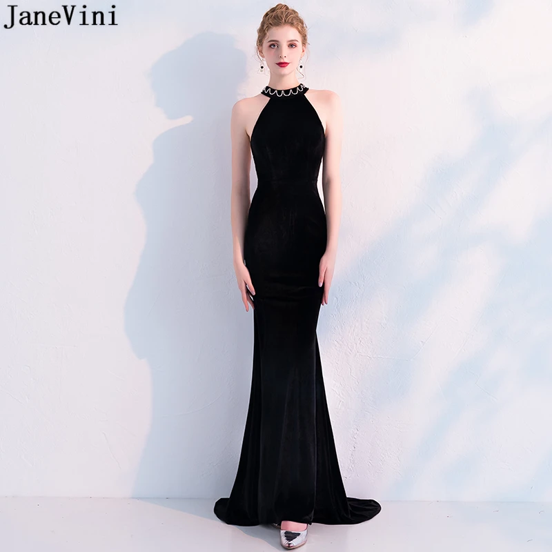 JaneVini Luxurious Black Mother of the Bride Dresses High Neck Beading Velvet Sexy Mermaid Evening Dress Sweep Train Lange Jurk
JaneVini Luxurious Black Mother of the Bride Dresses High Neck Beading Velvet Sexy Mermaid Evening Dress Sweep Train Lange Jurk