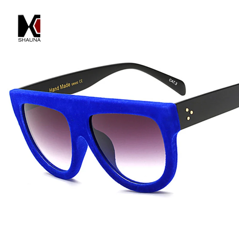 SHAUNA Classic Flat Top Velvet Frame Women Cat Eye Sunglasses Brand Designer Retro Shield Gradient Lens Glasses
SHAUNA Classic Flat Top Velvet Frame Women Cat Eye Sunglasses Brand Designer Retro Shield Gradient Lens Glasses