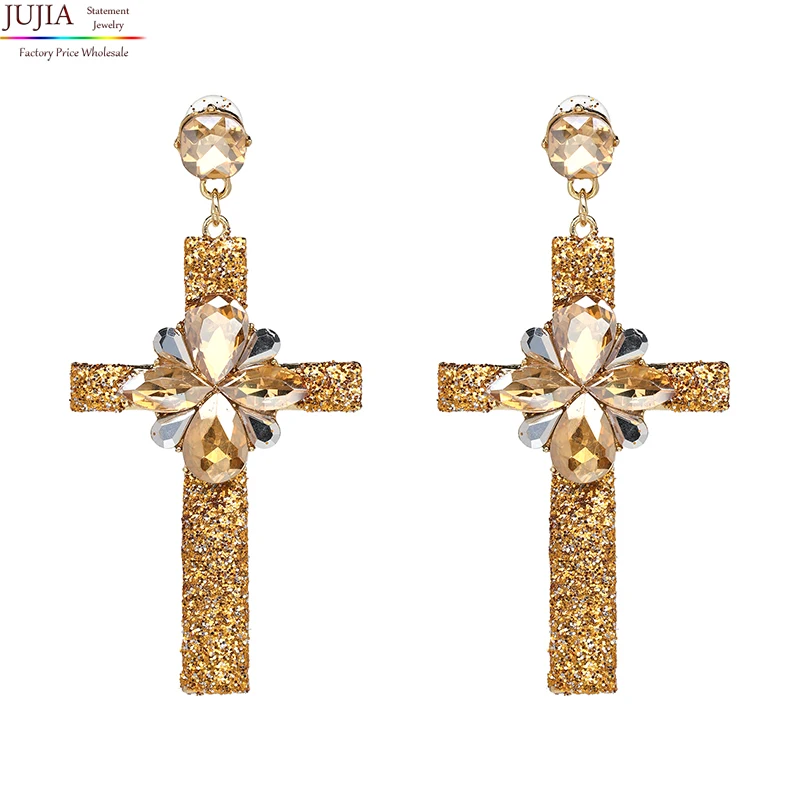 JUJIA 2019 Hot 4 colors Earring Jewelry good quality Crystal Special Bohemia Big long CROSS EARRINGS Wholesale oorbellen
JUJIA 2019 Hot 4 colors Earring Jewelry good quality Crystal Special Bohemia Big long CROSS EARRINGS Wholesale oorbellen