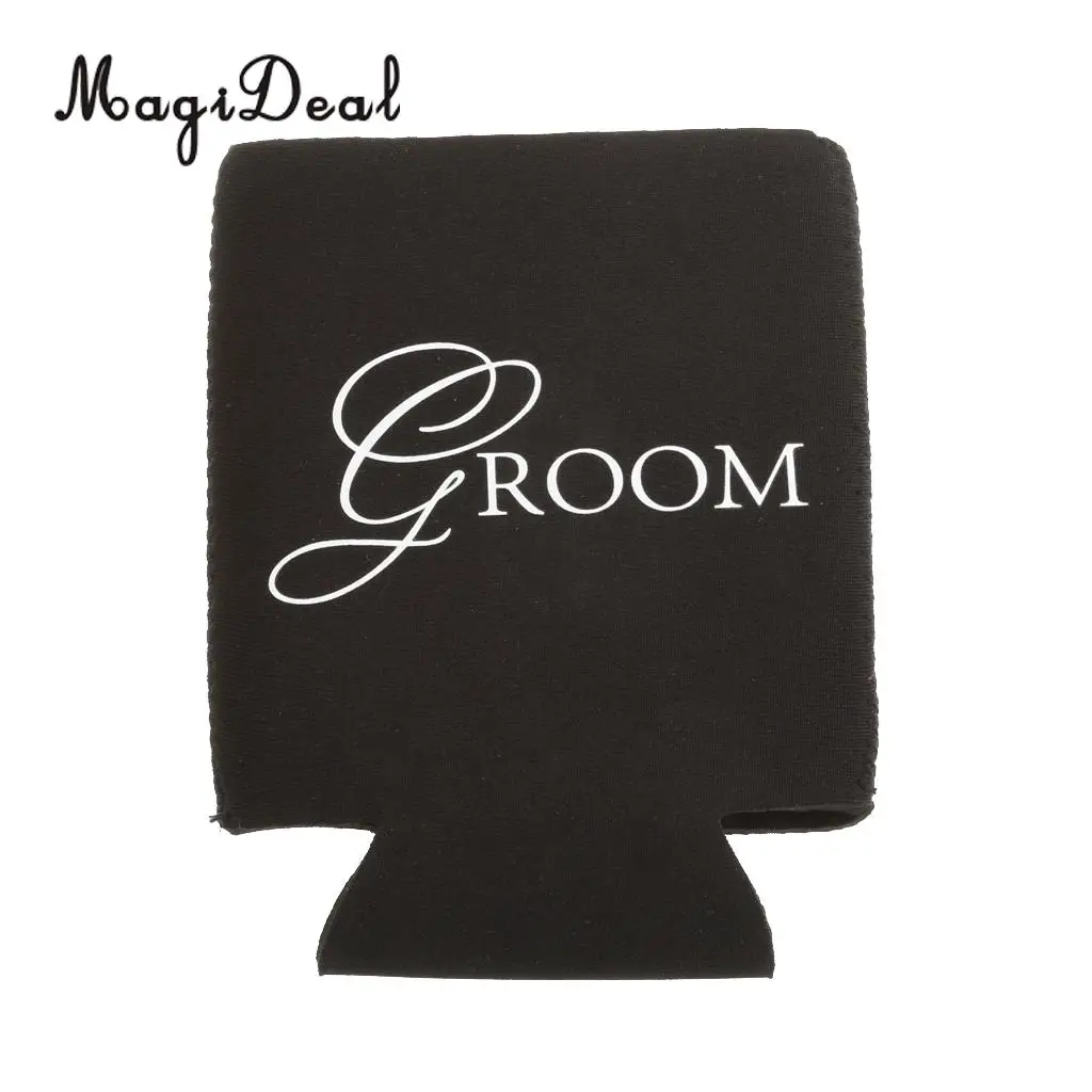 MagiDeal Bride Groom Bridesmaid Maid of Honor Sleeve Protection Insulation Neoprene Can Cooler Hens Night Party Decor
