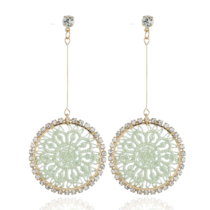 New Hot Yarn Weave Round Rhinestone Drop Statement Earrings For Women Fashion Jewelry Accessories Dangle Earring Brincos AE504
New Hot Yarn Weave Round Rhinestone Drop Statement Earrings For Women Fashion Jewelry Accessories Dangle Earring Brincos AE504