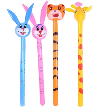 

2018 New Fashion 1 PC Cartoon Inflatabel Animal Long Inflatable Hammer No wounding weapon Stick Children Toys