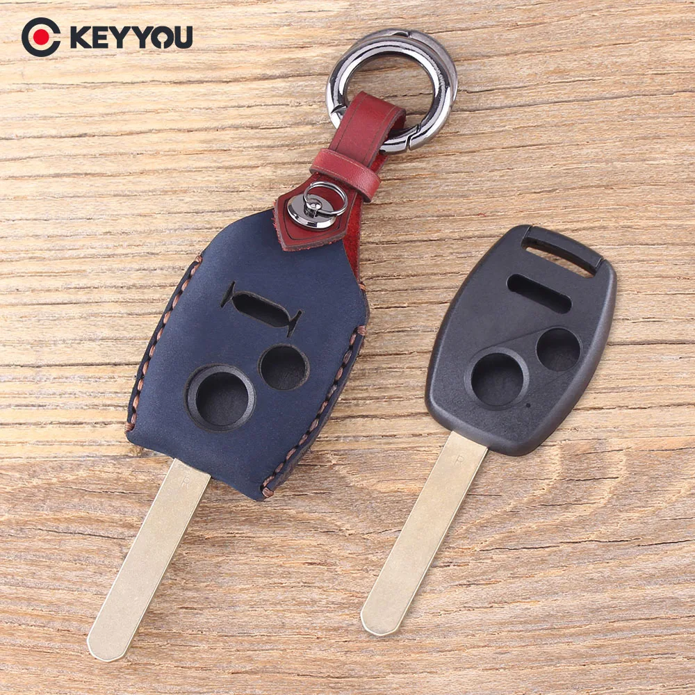 KEYYOU Key Case Fob Key Shell 2+1 3 Buttons For Honda Accord Jazz FRV Civic Pilot Leather Car Key Cover Protector Key Bag
KEYYOU Key Case Fob Key Shell 2+1 3 Buttons For Honda Accord Jazz FRV Civic Pilot Leather Car Key Cover Protector Key Bag