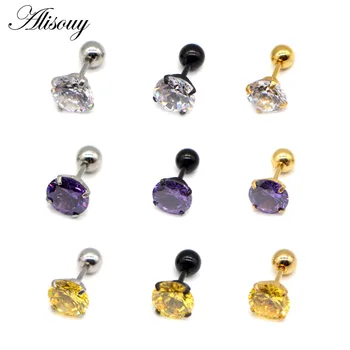 Alisouy Fashion CZ 3 Prong Tragus Cartilage Stainless Steel Ear Stud Crystal Zircon Earrings Piercing Jewelry Gold Clear boucle
Alisouy Fashion CZ 3 Prong Tragus Cartilage Stainless Steel Ear Stud Crystal Zircon Earrings Piercing Jewelry Gold Clear boucle