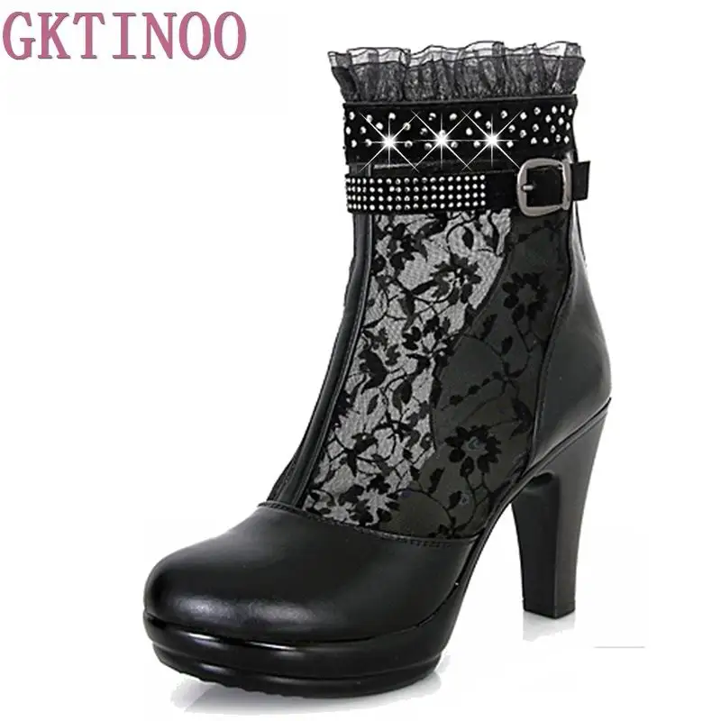 GKTINOO women summer 2018 ankle boots for women black ankle womens boots genuine leather lace autumn spring high heel boots
GKTINOO women summer 2018 ankle boots for women black ankle womens boots genuine leather lace autumn spring high heel boots