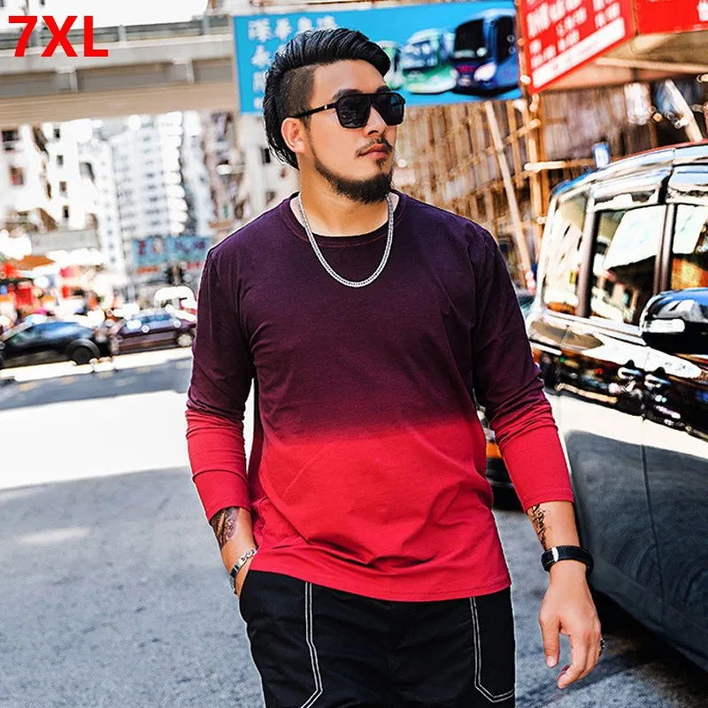 Plus size Men's T-shirt long sleeve big size new tide elastic gradient large size cotton loose fat coat 7XL 6XL 5XL 4XL
Plus size Men's T-shirt long sleeve big size new tide elastic gradient large size cotton loose fat coat 7XL 6XL 5XL 4XL