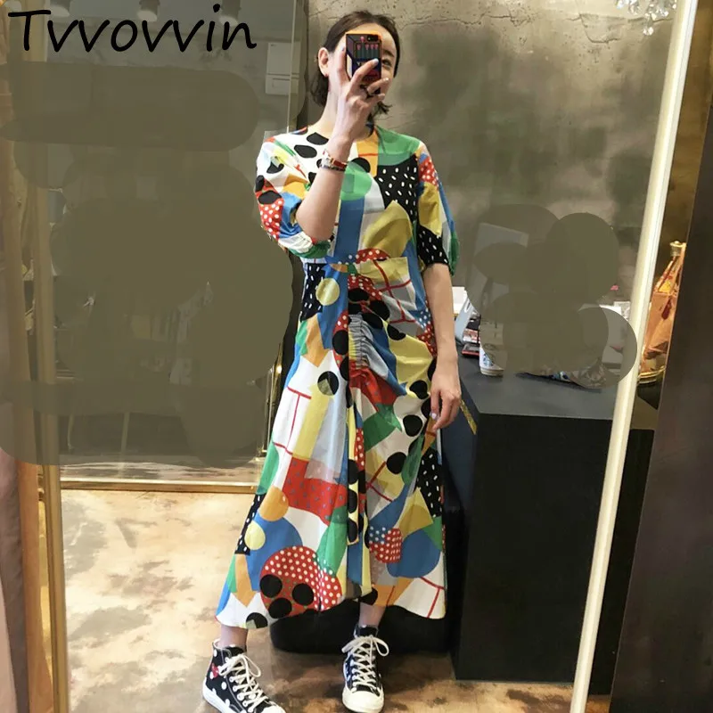 TVVOVVIN 2019 NEW Fashion Multicolor Dot Print Loose Casual Drawstring Design Dress Puff Sleeve Womans Maxi Floral Dresses AS911
TVVOVVIN 2019 NEW Fashion Multicolor Dot Print Loose Casual Drawstring Design Dress Puff Sleeve Womans Maxi Floral Dresses AS911