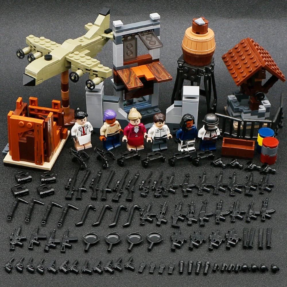 PUBG Military Building Blocks Weapon Guns Mini City SWAT Army Soldier Police Action Figure Aircraft Bricks Arm toys for children
PUBG Military Building Blocks Weapon Guns Mini City SWAT Army Soldier Police Action Figure Aircraft Bricks Arm toys for children