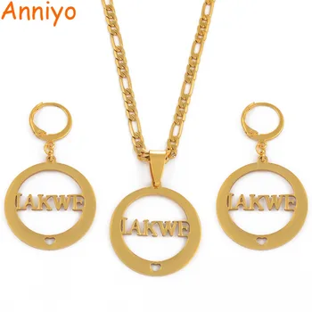 Anniyo IAKWE Pendant Necklaces and Earrings for Women Gold Color Jewelry Gifts #033321
Anniyo IAKWE Pendant Necklaces and Earrings for Women Gold Color Jewelry Gifts #033321