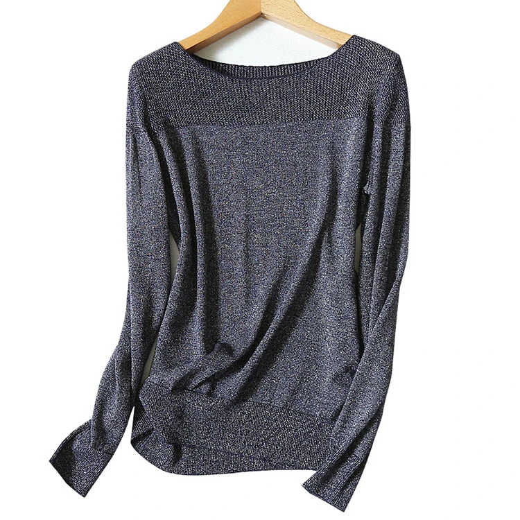 bright silk clip yarns blend knit woman's spring fashion basics pullover sweater slash neck high grade S/M/L/XL
bright silk clip yarns blend knit woman's spring fashion basics pullover sweater slash neck high grade S/M/L/XL