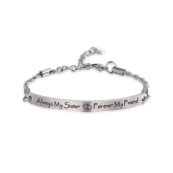 Friendship Sisters Bracelets Bangle Gift Always my sister forever my friend Quote Engrave Bracelet Stainless Steel Women Jewelry
Friendship Sisters Bracelets Bangle Gift Always my sister forever my friend Quote Engrave Bracelet Stainless Steel Women Jewelry