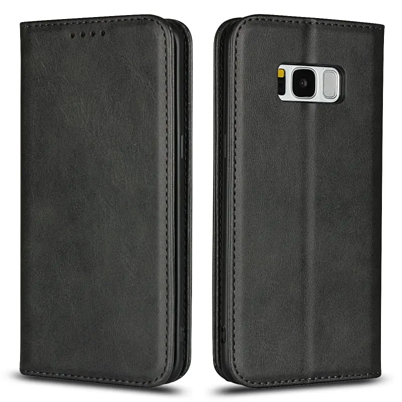 Magnetic Cases For Samsung Galaxy S8/S8 Plus Genuine Leather Cover Wallet Flip Soft Inner Back Cover Mobile Phone Bag Accessory