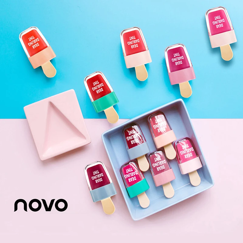 NOVO брендовая водостойкая жидкая помада для макияжа 6 цветов|lip tint|brand lip glosslip gloss |