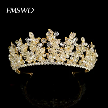 Luxury Baroque Full Crystal Gold Color Tiara Large Handmade Crown Queen Big Bridal Wedding tiara Head Jewelry Hair Accessories
Luxury Baroque Full Crystal Gold Color Tiara Large Handmade Crown Queen Big Bridal Wedding tiara Head Jewelry Hair Accessories