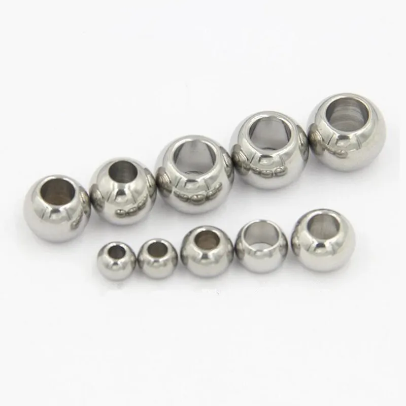 50pcs 3/4/5/6/8/10/12mm Silver Stainless Steel Spacer Beads European Ball Big Hole Fits for Charm Bracelets Jewelry Making Z664
50pcs 3/4/5/6/8/10/12mm Silver Stainless Steel Spacer Beads European Ball Big Hole Fits for Charm Bracelets Jewelry Making Z664
