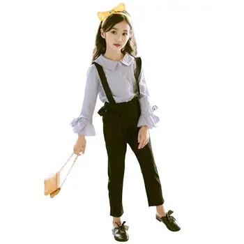2019 Spring Kids Girls Clothes Outfits Teenage Stripe Long Sleeve Shirt Tops + Black Jumpsuits Children Cotton Clothing Sets W67
2019 Spring Kids Girls Clothes Outfits Teenage Stripe Long Sleeve Shirt Tops + Black Jumpsuits Children Cotton Clothing Sets W67